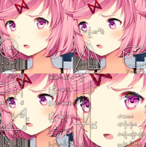 Confused Natsuki | Math Lady / Confused Lady | Know Your Meme Sayori Hanging, Natsuki Ddlc, Bake Cupcakes, Oki Doki, Baguio, Cute Games, Doki Doki, Literature Club, World Of Books