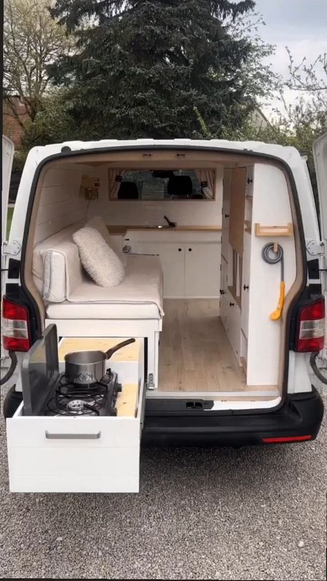 Be Transporter Conversion, Vw Transporter Conversions, Sliding Bed, Vw Transporter Van, Transporter Van, Ford Van, Camper Interior, Van Design, Campervan Conversions