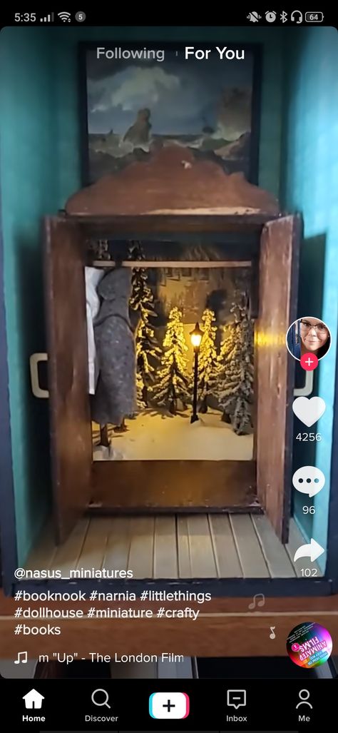 Narnia Cabinet Diy, Lion Witch Wardrobe Diorama, Narnia Book Nook, Narnia Wardrobe, Lion Witch Wardrobe, World Book Day Ideas, Wardrobe Boxes, Miniature Display, Moms Crafts