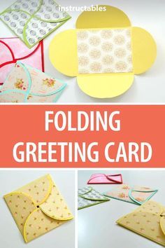 Folding Greeting Cards, How To Make Greeting Cards, Card Folding Techniques, Paper Folding Crafts, Folding Techniques, Homemade Greeting Cards, Diy Gift Card, Vintage Birthday Cards, Card Folds