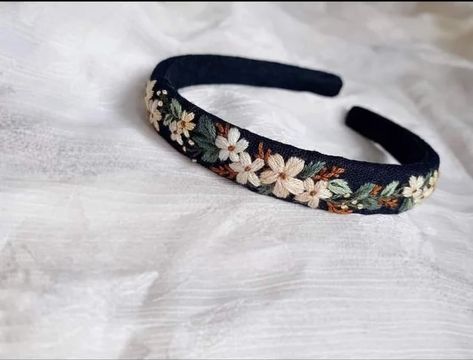 FLORAL HANDAMADE HEADBAND Embroidered Women Headband Linen - Etsy Canada Embroider Hair Clip, Handmade Hair Band, Headband Packaging Ideas, Embroidery Hair Band, Embroidery Hairband, Embroidery Headband, Sustainable Ideas, Embroidered Accessories, Embroidered Headband