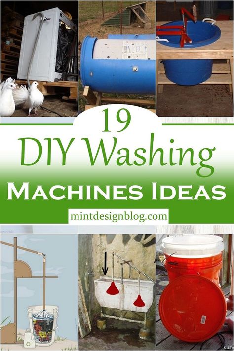 19 DIY Washing Machines Ideas For Home - Mint Design Blog Off Grid Washing Machine, Diy Clothes Wringer, Diy Clothes Washer, Diy Washing Machine, Clothes Wringer, Manual Washing Machine, Power Wash Machine, Wringer Washer, Small Washing Machine