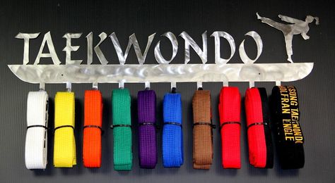 Tae Kwon Do Belt Holder #10-belt-display #10-level-belt-display #belt-displays… Tkd Belt Display, Martial Arts Belt Rack, Martial Arts Belt Holder, Taekwondo Belt Display, Belt Display Rack, Karate Belt Display, Martial Arts Belt Display, Martial Arts Belt, Taekwondo Belts