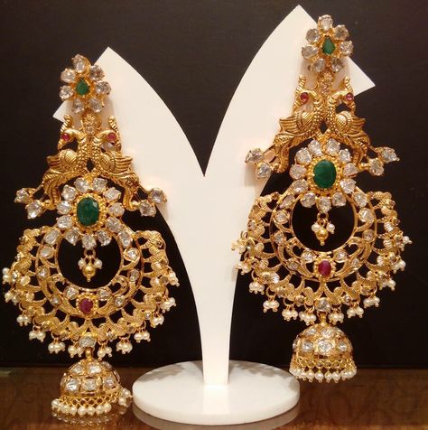 Earrings Chandbali Earrings Gold Indian Jewelry, Chandbali Earrings Gold, Temple Jewellery Earrings, Rajputi Jewellery, Gold Earrings Indian, Gold Jhumka Earrings, Gold Earrings Models, Chandbali Earrings, Indian Jewellery Design Earrings