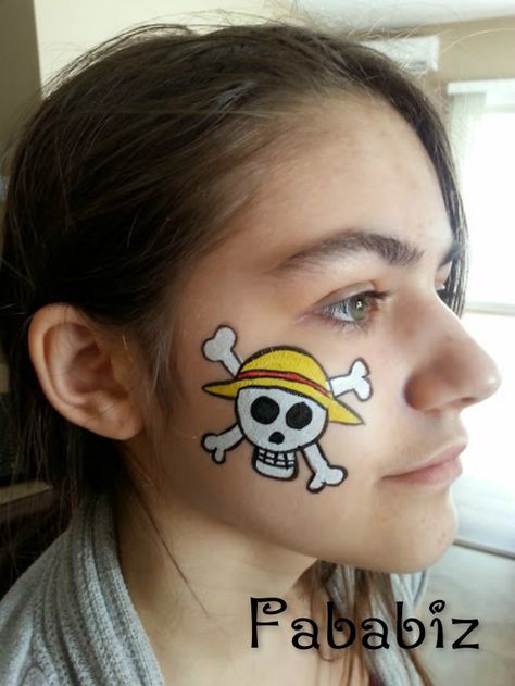 Teenagers also loves face painting.  Here is a Anime one from One Piece. Face Paint Anime, Anime Face Paint Ideas, Face Painting Pirate, Anime Face Painting, Anime Face Paint, Pirate Face Paint, Easy Face Painting Designs, Pirate Face, Famous Anime