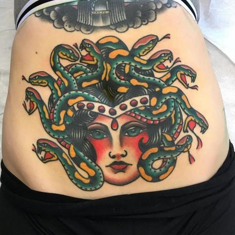 120 Medusa Tattoo Designs with Meaning | Art and Design American Traditional Medusa, American Traditional Medusa Tattoo, Medusa Traditional Tattoo, Traditional Medusa Tattoo, Green Man Tattoo, Men Finger Tattoos, Medusa Tattoos, Tattoo Designs With Meaning, Traditional Butterfly Tattoo