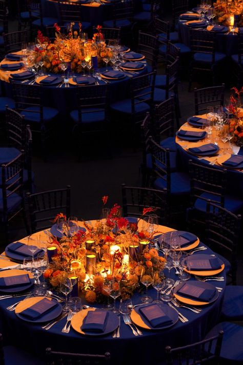 Dinner Table Set Up, Corporate Gala, Event Table Settings, Gala Decorations, Dinner Centerpieces, Corporate Dinner, Corporate Events Decoration, Corporate Event Design, Blue Centerpieces