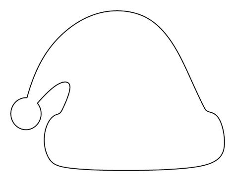 Santa Claus hat pattern. Use the printable outline for crafts, creating stencils, scrapbooking, and more. Free PDF template to download and print at http://patternuniverse.com/download/santa-claus-hat-pattern/ Santa Hat Template, Printable Outline, Printable Santa Claus, Hat Template, Santa Claus Hat, Christmas Stencils, Preschool Christmas, Easy Christmas Crafts, Felt Christmas Ornaments