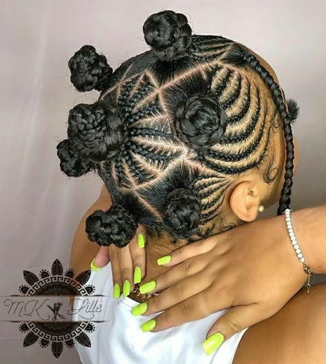 Black hairstyle Buntu braids Big Natural Hairstyles, Bow Braid Hairstyle Black, Beehive Braids, Braids Short Hair Black Woman, Natural Hair Cornrow Styles Black Women, Bantu Knots Hairstyles Kids, Braided Mohawk Hairstyles For Black Hair, Cornrow Styles For Women, Braided Bantu Knots Hairstyles