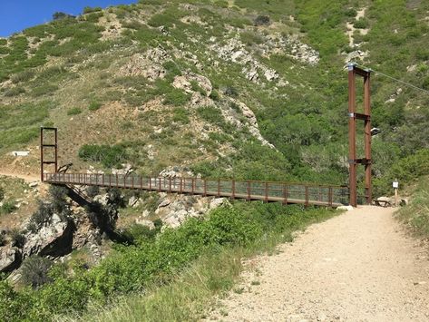 A hike out to the suspension bridge and back. Near Draper, Utah. Draper Utah, Utah Adventures, Suspension Bridge, Hiking Trail, Hiking Trails, Design Project, Garden Arch, Utah, Places To Go