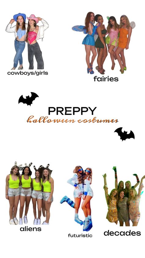 #halloween #costumeideas #preppy Fun Halloween Outfits, Girl Group Halloween Costumes, Easy Diy Halloween Costumes, Cute Group Halloween Costumes, Classy Halloween Costumes, Matching Halloween Costumes, Best Friend Halloween Costumes, Trio Halloween Costumes, Halloween Coustumes