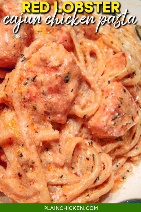 Chicken Linguine, Creamy Cajun Chicken Pasta, Creamy Cajun Chicken, Cajun Chicken Pasta Recipes, Red Lobsters, Cajun Chicken Alfredo, Cajun Pasta, Pasta Chicken, Chicken Alfredo Pasta