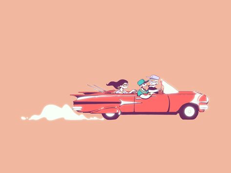 Cars Animation, Car Gif, 2d Character Animation, Car Animation, Neon Car, Flash Animation, Automotive Artwork, Convertible Car, Sports Graphic Design