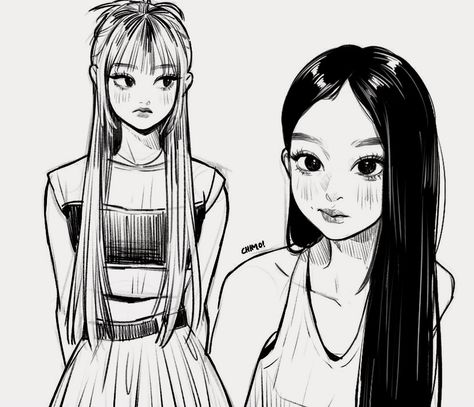 Haerin Drawing, Haerin Fanart, Animation Art Sketches, Kpop Drawings, 캐릭터 드로잉, Drawing Artist, Light Academia, 영감을 주는 캐릭터, Cute Art Styles