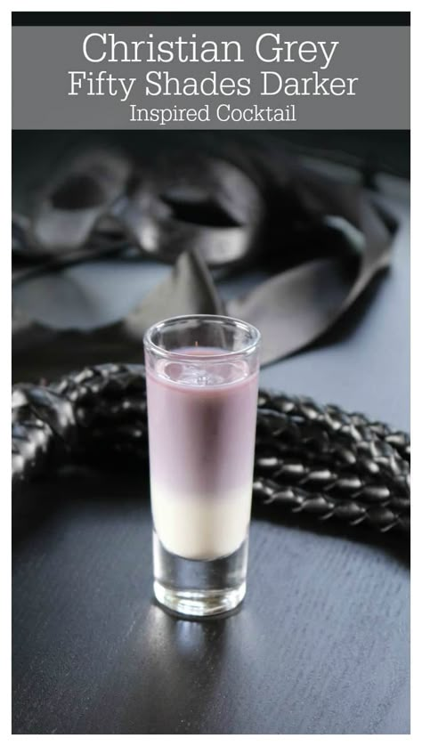 Christian Grey Fifty Shades Darker-Inspired Cocktail Frozen Champagne, Rum Party, Shots Alcohol Recipes, White Chocolate Liqueur, Cocktail Shots, Shots Alcohol, Chocolate Liqueur, Boozy Drinks, Shot Recipes