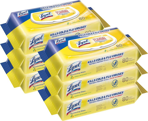 Lysol Disinfectant Handi-Pack Wipes, Multi-Surface Antibacterial Cleaning Wipes, for Disinfecting and Cleaning, Lemon and Lime Blossom, 480 Count (Pack of 6) Lime Blossom, Lysol Wipes, Trash Bag, Cleaning Wipes, Blossom, Lemon, Health, Quick Saves