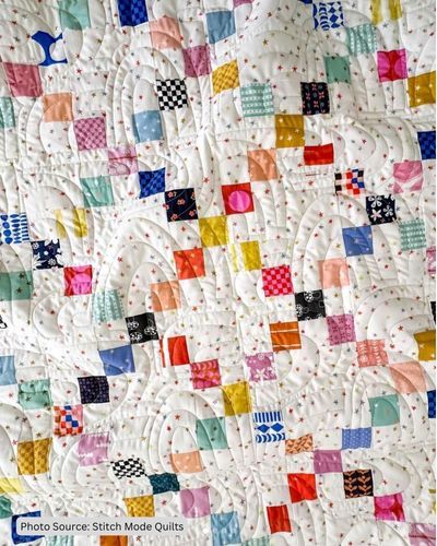 King Size Scrappy Quilt Patterns, Scrappy Granny Square Quilt, Small Square Patchwork Quilt, Scrappy 9 Patch Quilt Ideas, Modern Scrap Quilt Patterns, Scrap Quilt Ideas Leftover Fabric, Modern Scrappy Quilts, Cluck Cluck Sew Patterns, Strip Quilt Patterns Easy Free