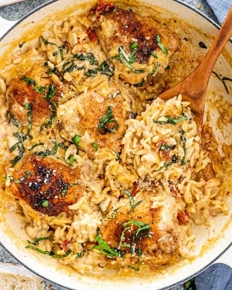 Orzo Recipes With Chicken, One Pot Chicken And Orzo, Chicken And Orzo, Orzo Dishes, Creamy Orzo, Jo Cooks, Orzo Recipes, Chicken Orzo, One Pot Chicken