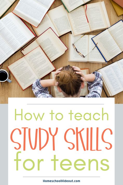 Teaching Study Skills for Teens - Homeschool Hideout Teaching Study Skills, High School Electives, Teen Study, Homeschool Middle School, High School Curriculum, Mr D, Study Techniques, How To Motivate, Homeschool High School