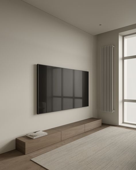 Minimal Tv Room, Modern Tv Stand Living Rooms, Brick Living Room, Modern Apartment Living Room, Living Room Tv Unit Designs, Living Room Design Inspiration, Tv Wall Design, Minimalist Interior Design, Home Design Living Room