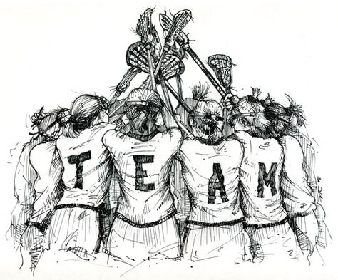 There's no "I" in team. Lacrosse Memes, Hockey Drawing, Lax Girls, Lacrosse Quotes, Lacrosse Goalie, Tennis Funny, Tennis Pictures, I In Team, Lacrosse Mom