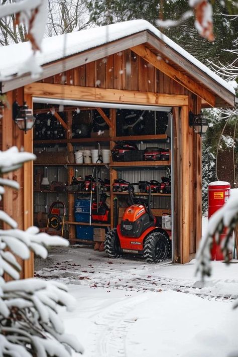 Smart Snow Blower Storage Ideas for Your Garage Blower Storage Ideas, Snow Blower Storage, Blower Storage, Garage Lift, Balcony Bar, Porch Windows, Backyard Balcony, Concept Board, Snow Blower