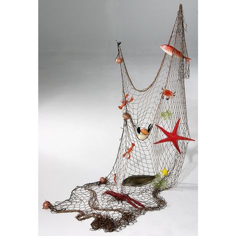 Blue-white-fishing-net-wall-bar-decoration-ceiling-dollarfish-hangings. decoración red pesca marina Sea Theme Bathroom, Fish Net Decor, Fabric Banners, Urban Living Room, Fishing Wedding, Fashion Displays, Stage Backdrop, Shop Fittings, Fish Net