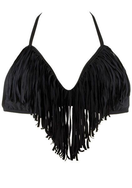 Fringe bathing suit top..I want. Von Maur, Summer Paradise, Kandy, Halter Tops, Cute Bikinis, Black Fringe, Monokini, Summer Of Love, Passion For Fashion