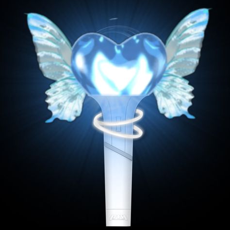 Angel Lightstick, Kpop Lightstick Ideas Fanmade, Ive Fanmade Lightstick, Lighstick Fanmade, Fanmade Lightstick, Fanmade Lightstick Design, Blue Lightstick, Lightstick Ideas Fanmade, Light Stick Kpop Fanmade