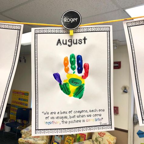 Crayon handprint and cute poem! #teachergram #teachers #prekteacher #educators #teach #teachersrock #teachersofinstagram #instateach… Back To School Crafts Handprint, Hand Print Crayon Craft, Pencil Handprint Craft, Crayon Handprint Art, Crayon Box Handprint, First Day Of Preschool Poem, First Day Of School Handprint Craft, Crayon Handprint, Monthly Handprint Art