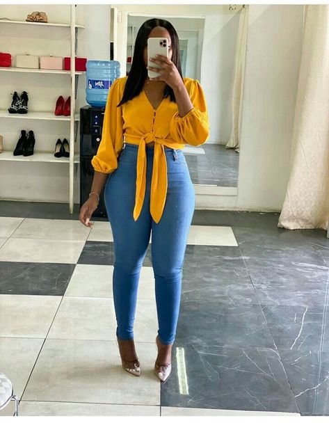 Jean Trousers, Cute Outfits With Jeans, Stylish Work Attire, Classy Dress Outfits, Classy Work Outfits, Classy Casual Outfits, Classy Casual, Latest African Fashion Dresses, Casual Work Outfits