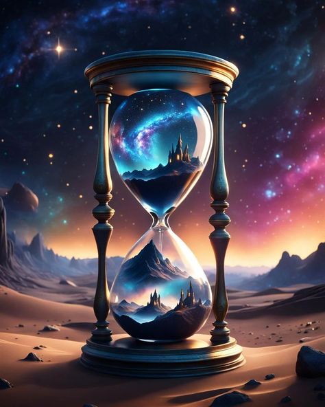 @nightcafestudio Time Fantasy Art, Carmen Aesthetic, Time Travel Art, Aesthetic Objects, Magic Tattoo, Hourglasses, Father Time, Sand Timers, Motion Animation