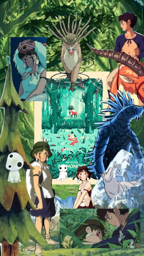 #movies #collage #princessmononoke #studioghibli Princes Mononoke, Movies Collage, Princess Mononoke Wallpaper, Princess Mononoke, Ghibli Movies, Hayao Miyazaki, Miyazaki, Studio Ghibli, Your Aesthetic