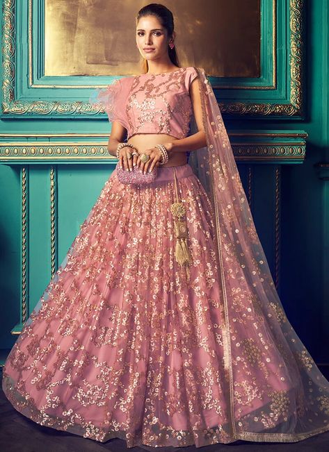 Lilac Beige Sequins Embroidered Net Lehenga– Lashkaraa Saree Net, Lehenga Pink, Purple Lehenga, Blouse Lehenga, Net Blouse, Sharara Suits, Party Wear Lehenga Choli, Net Blouses, Bollywood Lehenga