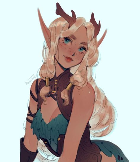 Tiefling With Antlers, D&d Oc, Antagonist Character Design, Cute Dnd Character, Dnd Races Character Design, Dnd Oc Art, Dungeons And Dragons Characters, Dnd Art, D&d Dungeons And Dragons