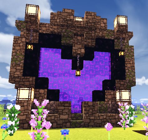 Heart Nether Portal, Minecraft Heart, Nether Portal, Minecraft Builds, Minecraft Projects, Minecraft Ideas, Minecraft, Portal, Quick Saves