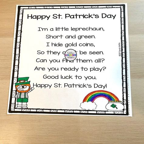 Leprechaun Activities, Poem Of The Day, Poetry Notebook, Poem For Kids, Poems For Kids, Pocket Chart Activities, Poetry Activities, Making Words, Word Work Activities