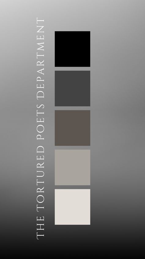 Taylor Swift- The Tortured Poets Department Color Palette by Felicity & Lilac Events Tortured Poets Department Color Palette, Taylor Swift Song Color Palette, Taylor Swift Color Palette, Taylor Swift Album Color Palette, Eras Makeup, Eras Colors, Swiftie Room, Folklore Cardigan, Swift Bracelet