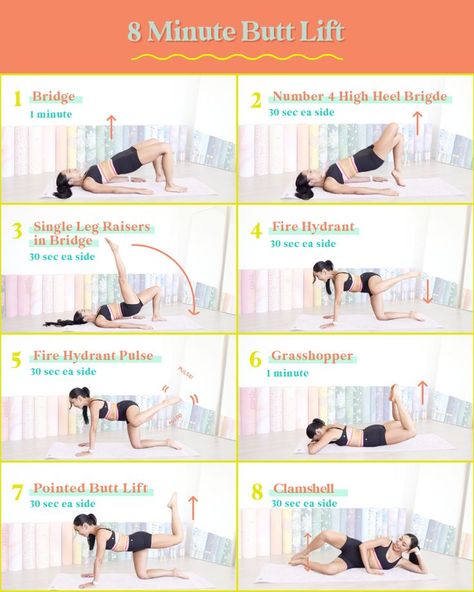 I am LOVING this quick, equipment-free booty workout! Click for 50 of my favorite glute exercises 🍑 Pilates Legs And Glutes, Glute Excercises Home, Glute Pilates Workout, Body Weight Glute Exercises, Floor Glute Exercises, Pilates Glute Exercises, Prom Workout, Glute Pilates, Pilates Goals