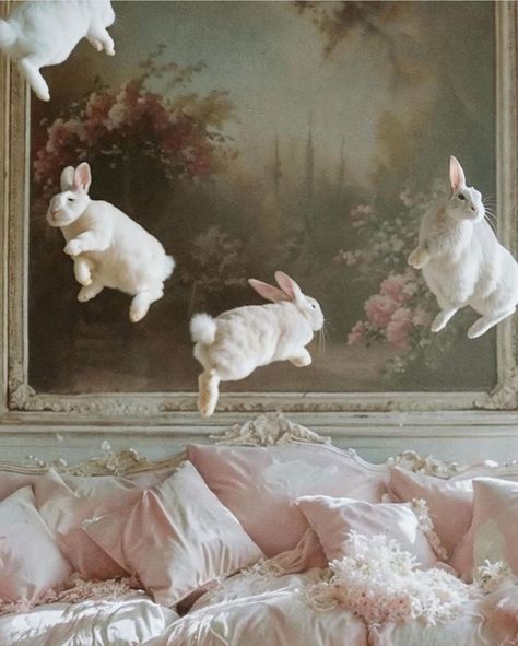 Bunny Art Aesthetic, White Bunny Aesthetic, White Rabbit Aesthetic, Bunnies Aesthetic, Aesthetic Rabbit, Rabbit Aesthetic, 31 March, Kunst Inspiration, Gambar Figur