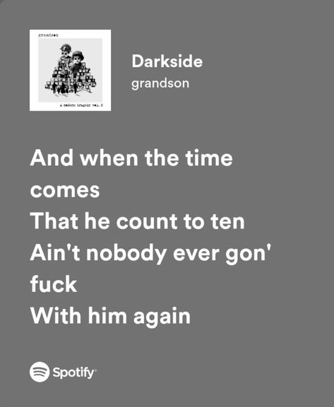 Darkside - Grandson Grandson Quotes, Names Starting With A, Spotify Lyrics, Song Play, Song Lyrics, Room Inspiration, Songs, Bedroom, Quotes