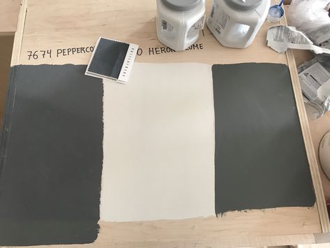 Sw peppercorn (left) Sw Zurich white (middle) Sw grizzle gray (far right and bottom portion of peppercorn) Colors That Go With Sw Peppercorn, Sw Peppercorn Accent Wall, Sw Zurich White, Sw Grizzle Gray, Sherwin Williams Grizzle Gray, Sw Peppercorn, Zurich White, Grizzle Gray, Grey Color Pallets