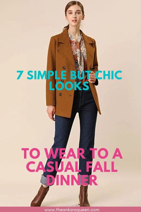 Looking for cute yet simple outit ideas to wear to a casual dinner this Fall? Look no further. Find a list of casual Fall outfits for women to rock whether you're in your 30s, midsize or slim. Also find casual fall dinner looks for black women. Think dark wash jeans and short coats. #casuallfalldinner Casual Fall Outfits For Women, Dinner Looks, Peacoat Women, Fall Outfits For Women, Short Coats, Peacoats, Outfits To Wear, Fitted Coat, Fall Dinner