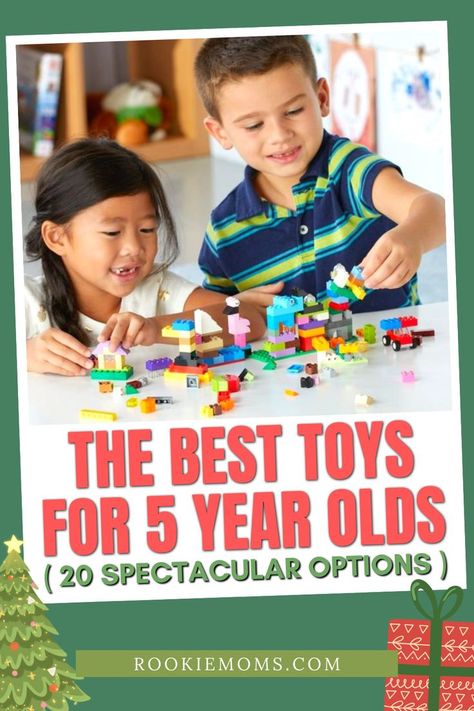 Whether your kiddo is celebrating a birthday or a holiday is just around the corner or you're just looking for some new entertainment this list contains some of the best fun & educational toys around! 5-year-olds are inquisitive and eager to play, which is why it can be tricky to find the right toy for their developmental level. The 20 toys below have been chosen because they can help your 5-year-old develop and hit milestones markers while having fun. #newmoms #giftguide #babytips Presents For Boys, Best Toys, Popular Toys, Indoor Toys, First Time Moms, Mom Help, Old Toys, Months In A Year, New Toys