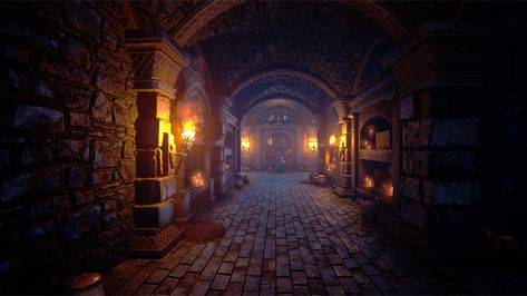 ArtStation - The Cult's Dungeon Dungeon Art Concept, Anime Dungeon Background, Video Game Environment Concept Art, D&d Backgrounds, Royal Dungeon, Dungeon Hallway, Dungeon Concept Art, Dungeon Background, Trap Room