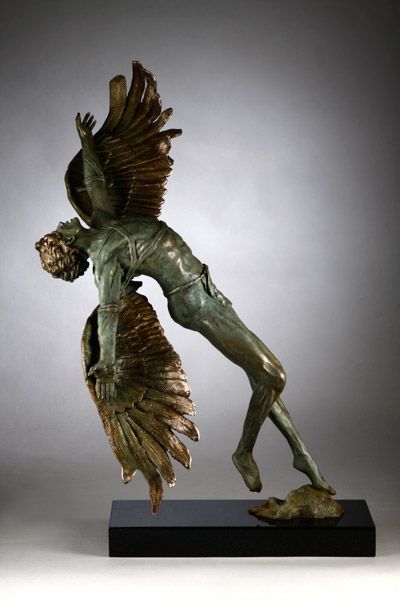 Christopher Edwards Icarus Daedalus And Icarus, Male Angels, I Believe In Angels, Angel Sculpture, Ancient Mythology, Angel Statues, Assemblage Art, Figurative Sculpture, Sculptures & Statues