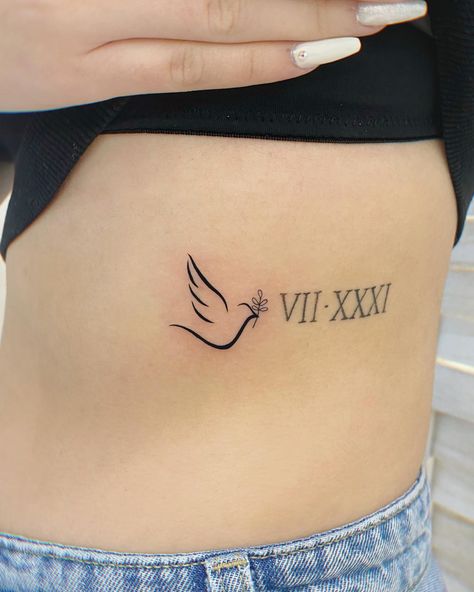 Dove Tattoo Ideas, Peace Dove Tattoos, Side Neck Tattoo For Guys, Small Dove Tattoos, Memorial Tattoos Mom, Cute Ankle Tattoos, Dove Tattoo Design, Side Neck Tattoo, Dove Tattoos