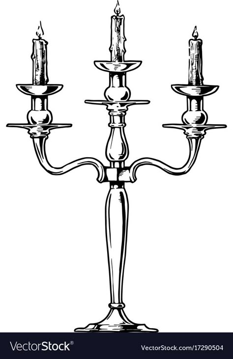 Candelabra Drawing, Candlestick Drawing, Candle Drawing Art, 300 Drawing Prompts, Reference Objects, Candle Illustration, Tarot Ideas, Fancy Candles, Candle Drawing