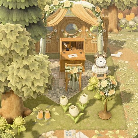 Animal Crossing Small Area Ideas, Acnh Coquette, Acnh Mushroom, Acnh Meadowcore, Cozy Grove, Acnh Spring, Cottagecore Ideas, Cottagecore Animal Crossing, Pink Island