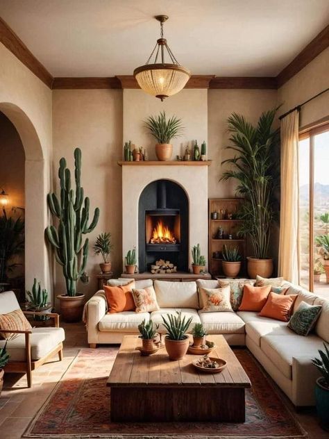 Southwest Living Room, Desert Living Room, Southwest Interior, Southwest Living, Stile Boho Chic, Mexican Home Decor, Southwest Decor, Samar, Boho Living